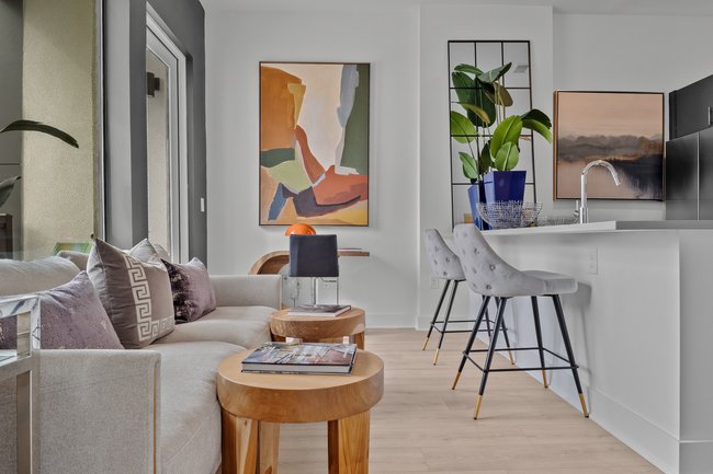 Primary bedroom with modern finishes