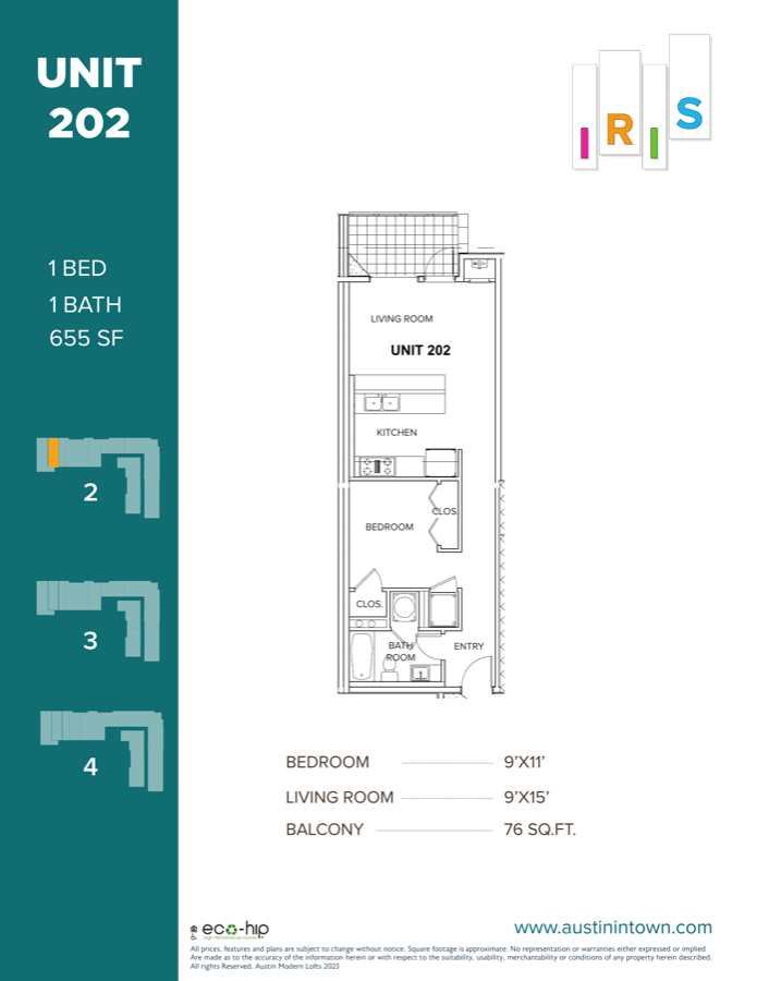 Floor plan for Unit 202