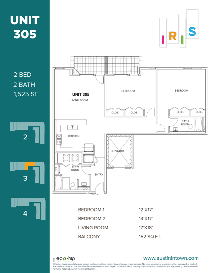 Floor plan for Unit 305